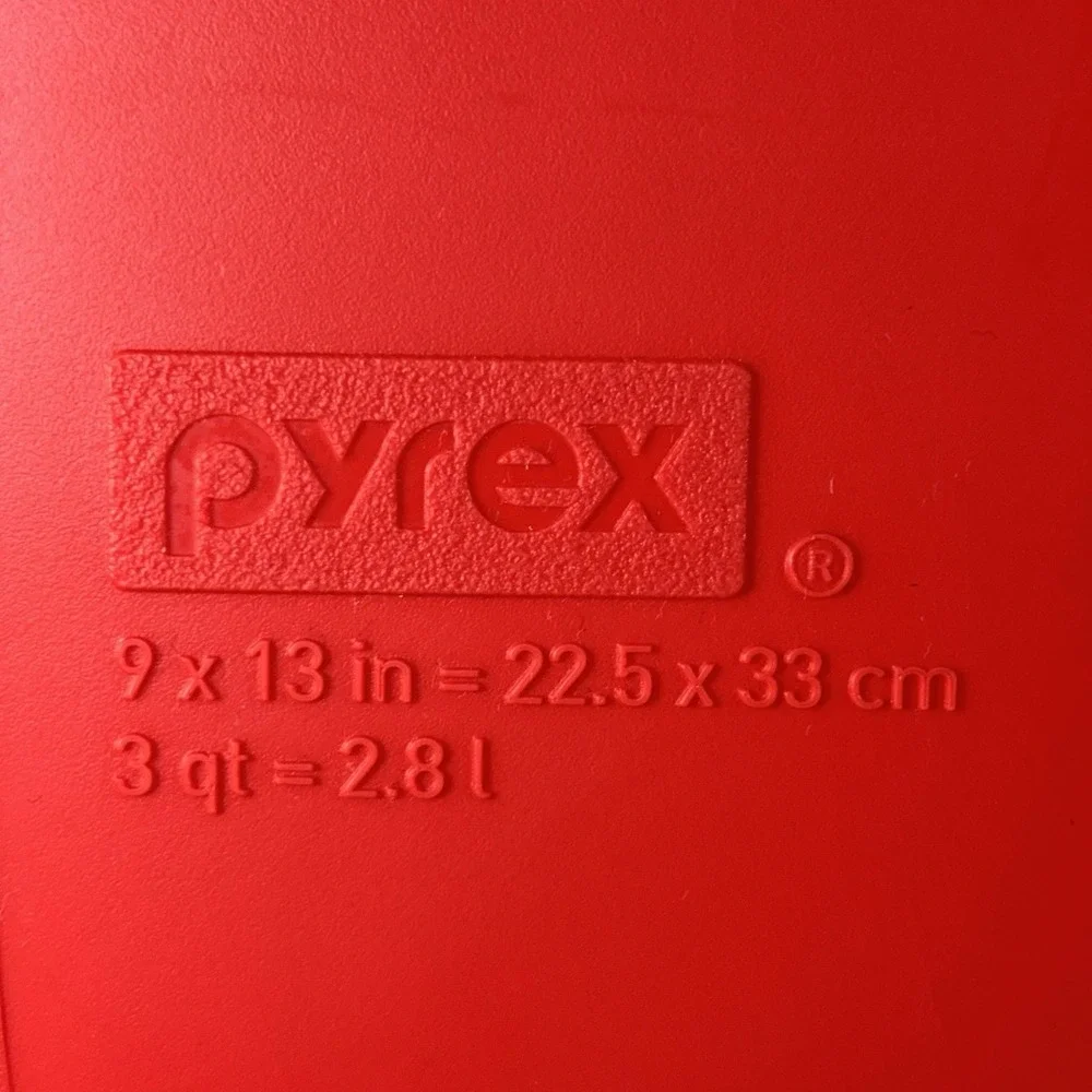 Pyrex 3 Quart Casserole Dish Replacement Lid Red 9x13